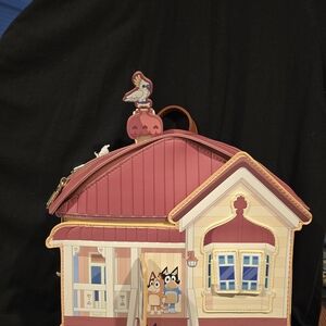 Animated House Crossbody Bag in Pink and Cream